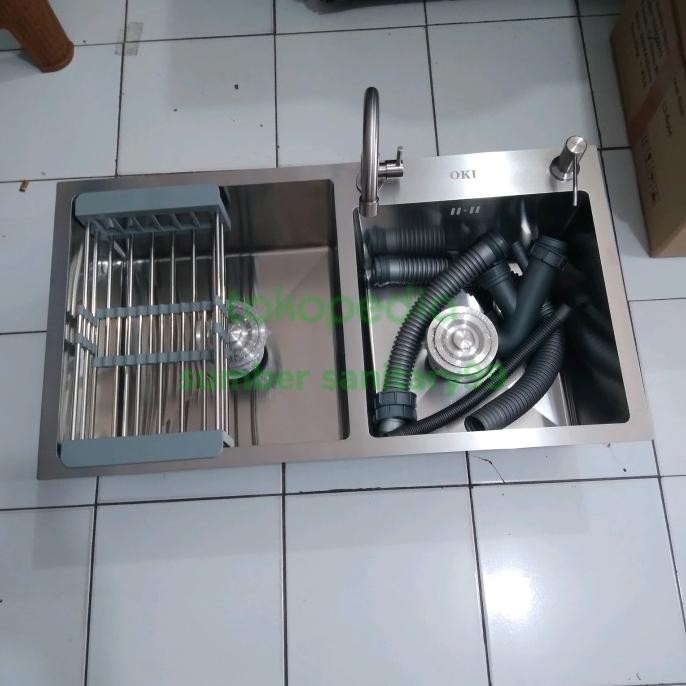 Kitchen Sink/Bak Cuci Piring Stainless 2 Lubang 8245/Wastafel