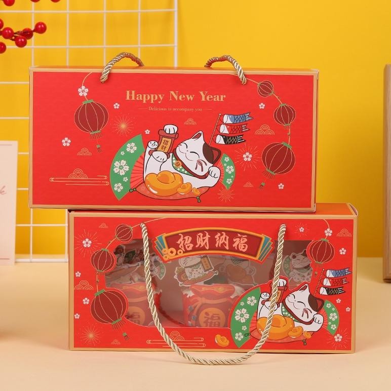 [Box Tenteng Imlek] Kotak Packaging Cupcake Hampers Hadiah Bingkisan Imlek, Cupcake Box Imlek, Gift 