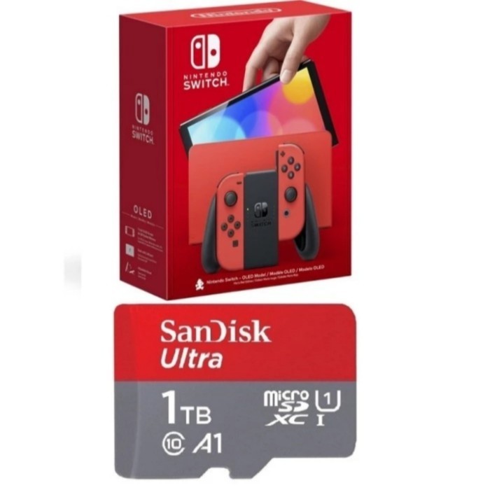 PROMO!! Nitendo Switch OLED Full Games Mario Red Console Oled ful game