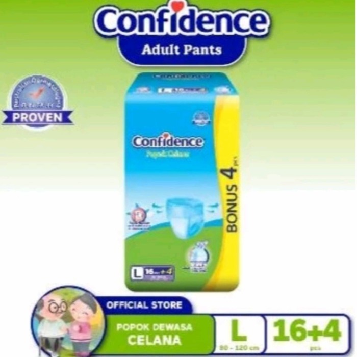 Confidence Adult Pants Popok Dewasa L16 Bonus 4 Pcs