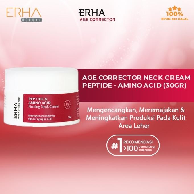 TERBARU - ERHA Age Corrector Neck Cream - Krim Leher + Peptide & Amino Acid 30g
