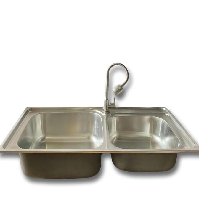 Kitchen Sink Oki 8347 Bak Cuci Piring 2 Lubang Tempat Cuci Piring