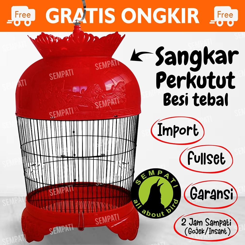 Sangkar Kandang Burung Perkutut Import Fullset Gantungan Pion Mahkota Klem Cepuk Ansang Sangkar Buru