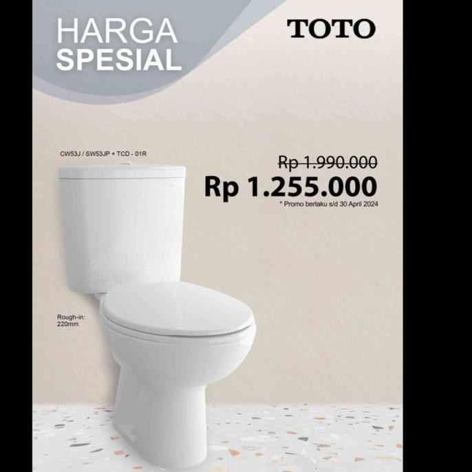Kloset Toto Cw53J / Sw 53Jp + Tcd - 01R  Ready