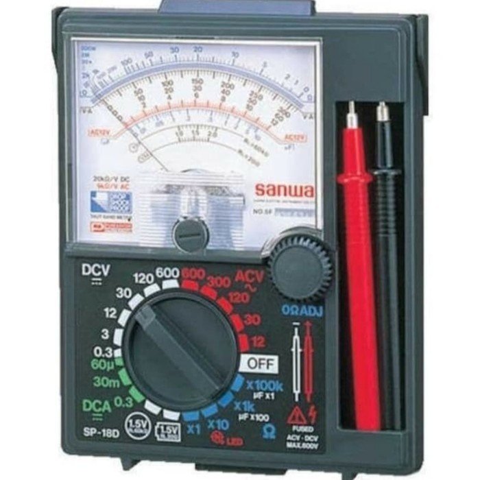 Paling Berkualitas Sanwa Sp18D Analog Multimeter Multitester Avometer Sanwa Original 100%