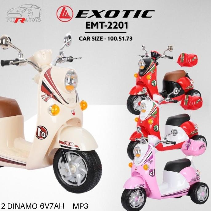 PROMO (FREE PELAPIS BAN) motor aki anak SCOOPY vespa EMT2201 EMT 2201