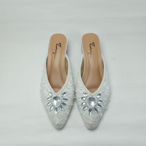 Sepatu Sandal High Heels Pesta Pernikahan Wedding Gantin Wanita 3Cm