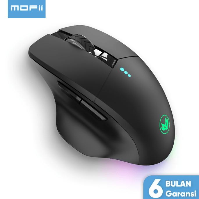 Mofii Gaming Mouse Wireless Rechargeable Baterai 1600Dpi Led Rgb Light