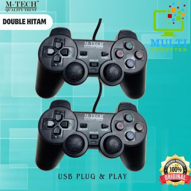 Gamepad Double Mtech/Joystick/Gamepad Double Hitam M-Tech/Pc Laptop