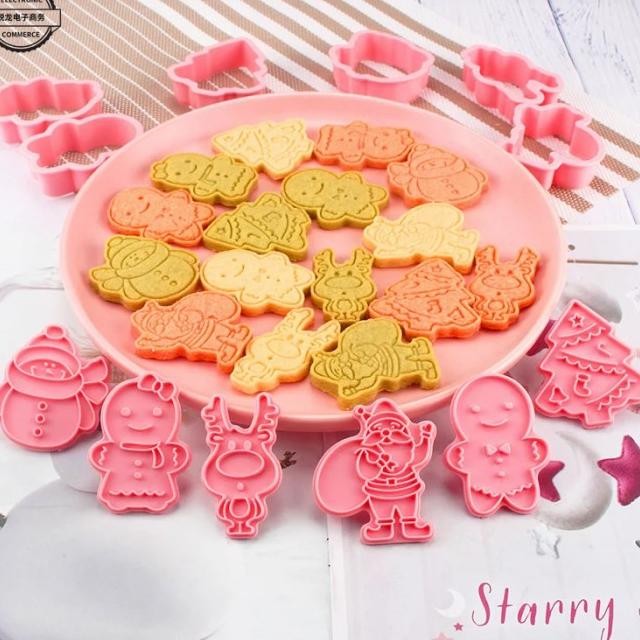 

Christmas Plastic Cookie Cutter Press Set 6 - Cetakan Kue Kering Natal