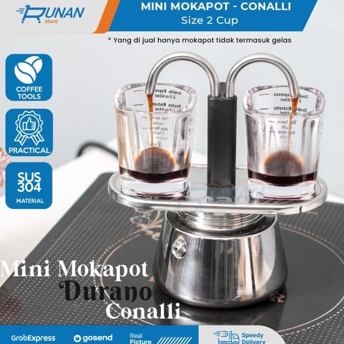 Moka Pot 2 Cup Conalli Moka Pot Mini Espresso Coffee Maker Stainless READY