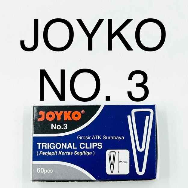 

Paper Clip / Trigonal Clip / Klip Penjepit Kertas Joyko No. 3 ( 25 mm )