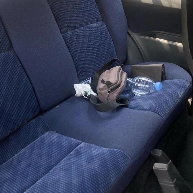 Kain Jok Mobil Kain Tengah Bludru Fabric Warna Biru Tua Salur Hitam Restock