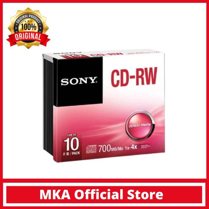 

TERSEDIA SONY 700MB CD-RW 4X DISCS (10-PACK, SLIM CASES)