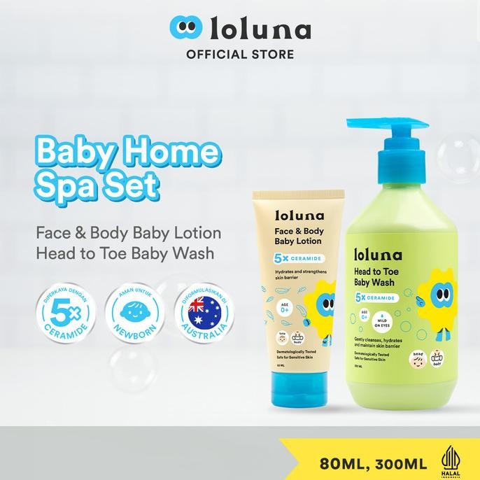 Loluna Baby Spa Set -Perawatan Kulit Bayi&Anak/Sabun,Sampo&Losion/Kirm