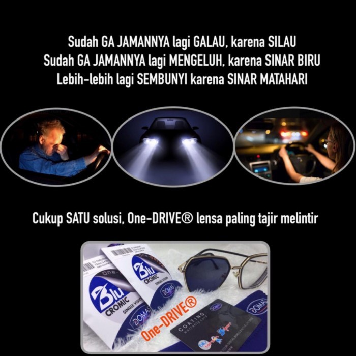 Lensa Kacamata Progresif Bluecromic Drive Domas Non Cylinder Original