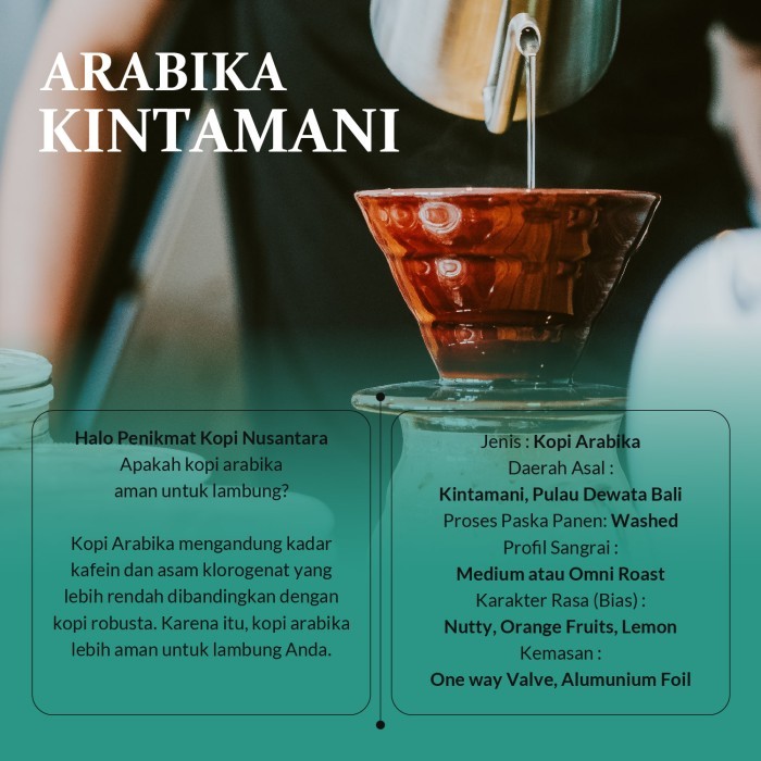 

Kopi Arabika Bali Kintamani Arabica Coffee Roast Beans Biji Bubuk 1Kg