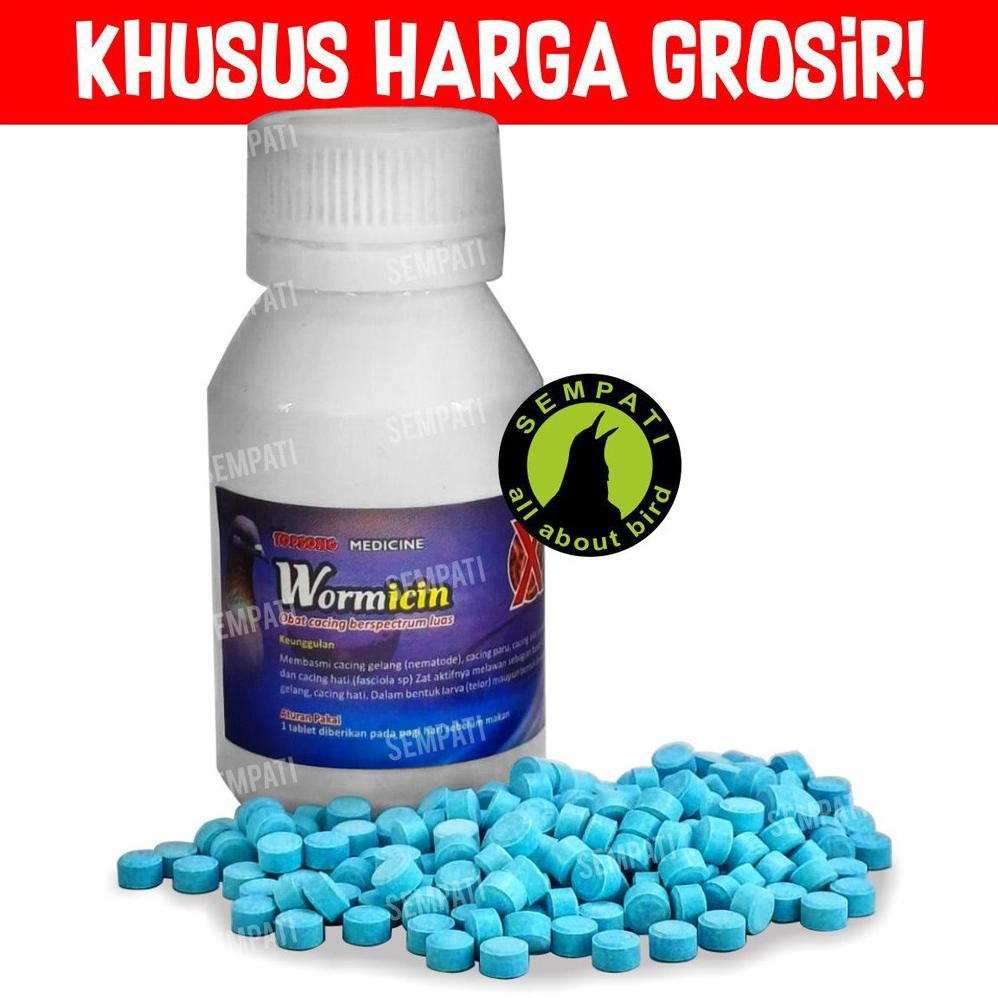 GROSIR Wormicin Top Song Topsong Obat Cacing Merpati Pil Kapsul Obat Burung Merpati Balap Cacingan K
