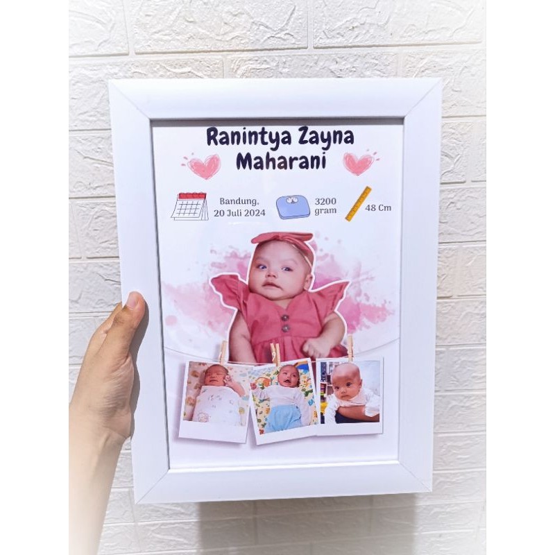 Frame Foto Bingkai Bayi Newborn/ Hadiah / Kado Unik