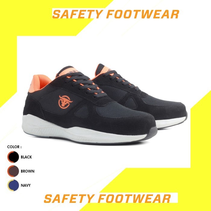 SEPATU SAFETY SPORT UJUNG BESI SAFETY SHOES ORIGINAL PRODUK LOKAL