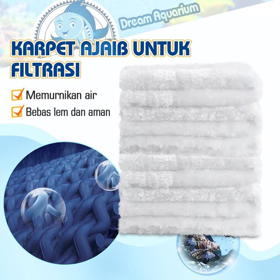 Filter Cotton Magic Carpet Media Filter Saringan Air Akuarium Kolam