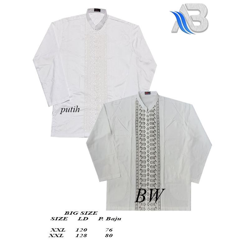 Koko Jumbo Baju Koko Pria Dewasa Baju Koko BIG SIZE Koko Jumbo Koko Putih Lengan Panjang Baju Koko A