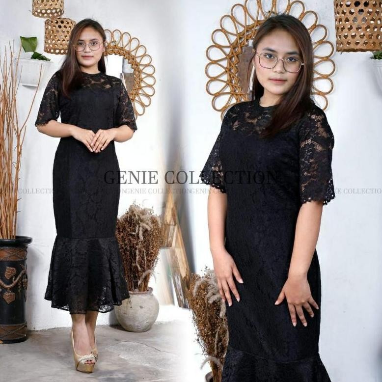 CR - Dress brokat sandira duyung/dress mewah/dress modern/dress natal dan tahun baru/dress lengan pe