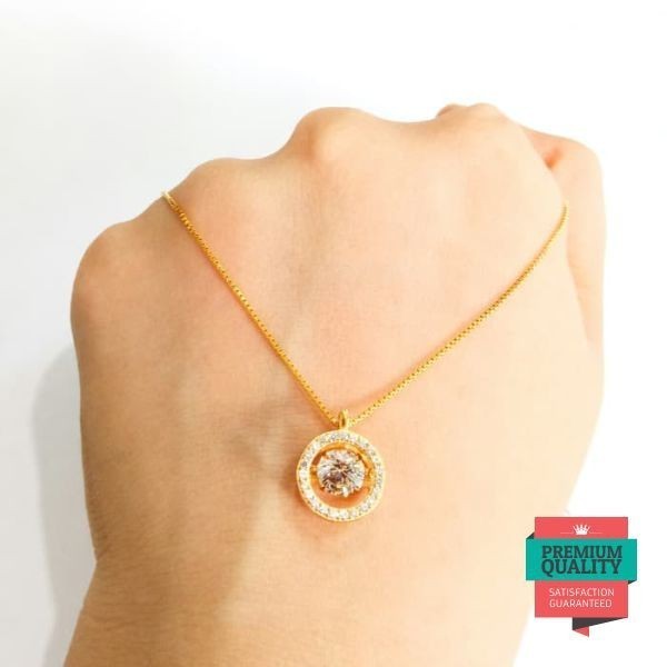 Grosir Set Kalung dancing stone emas asli kadar 875 Keren