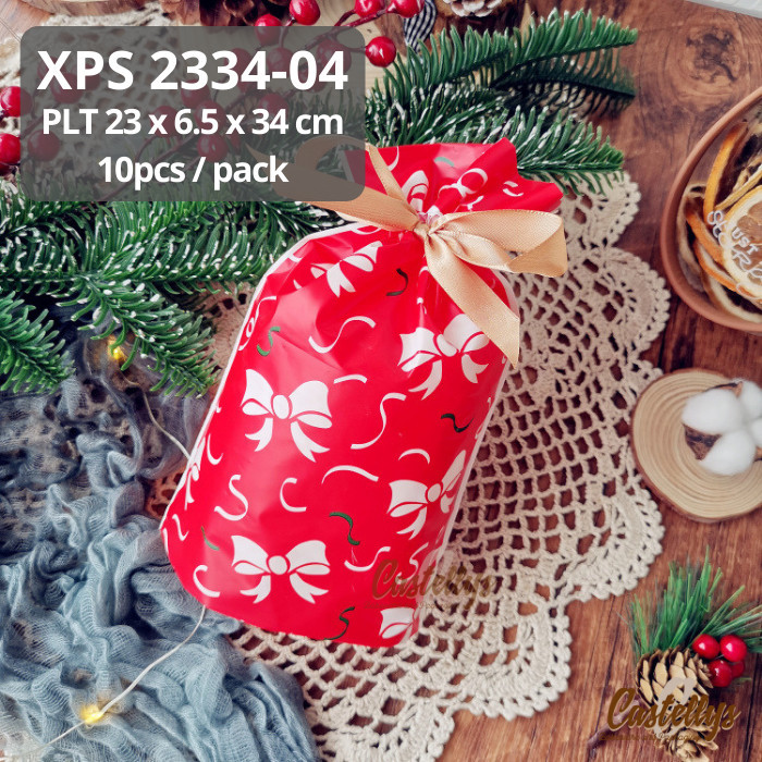 

Produk Unggulan] Plastik Serut Besar XPS 2334 Kue Roti Hadiah Hampers Natal Christmas