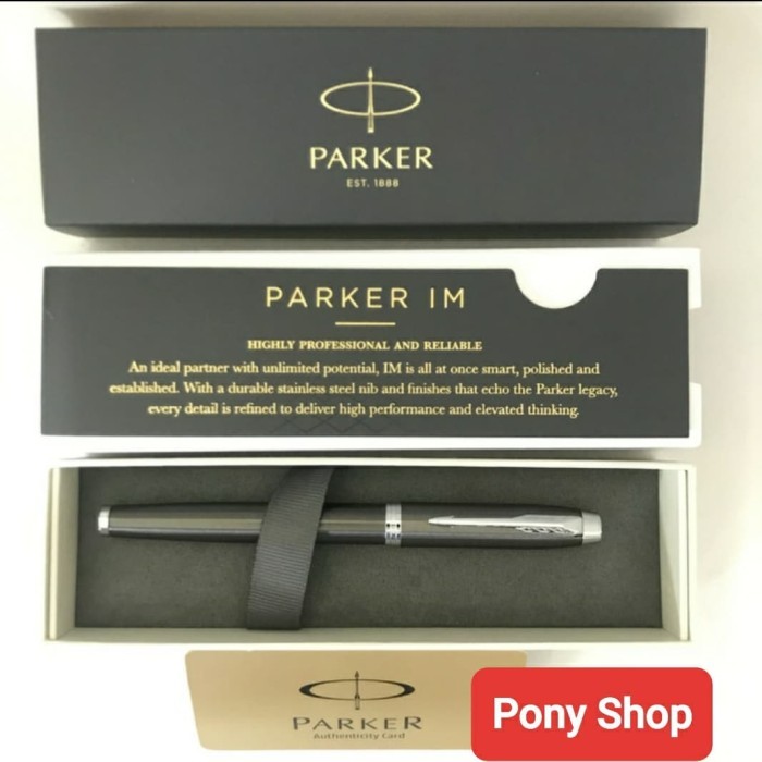 

Ready Pen Parker IM New Dark Esprs CT RB HD TB Roller Ball Klip Silver