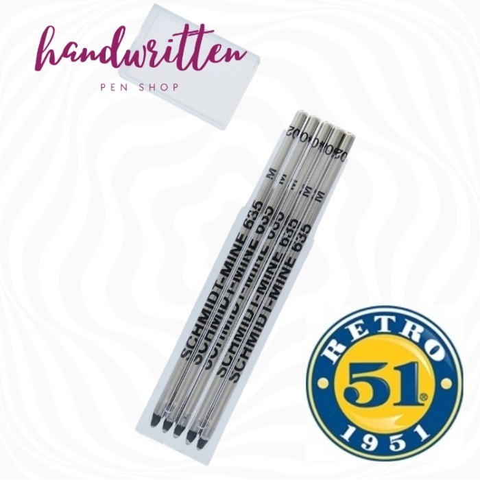 

Ready RETRO 51 x SCHMIDT 635 D1 Size Ballpoint Pen Refill Pack Of 5/ Pulpen