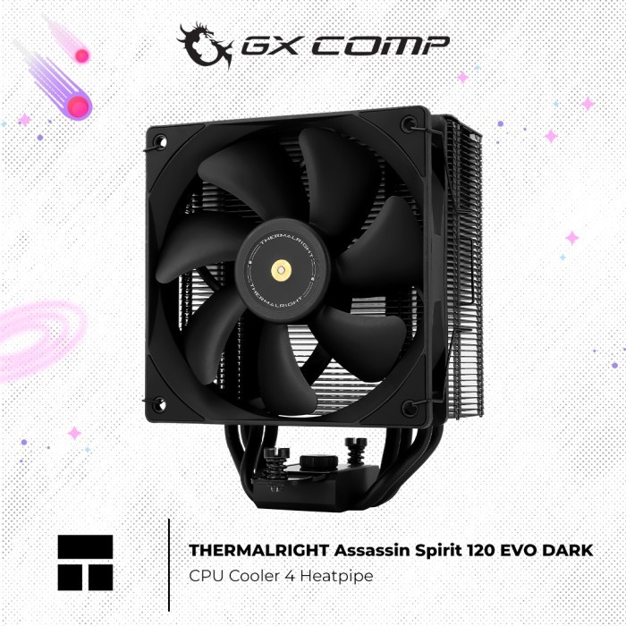 Sale Thermalright Assassin Spirit 120 Evo Dark Cpu Cooler Intel/Amd