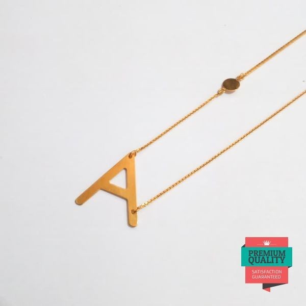 Promo Kalung milea huruf A emas asli kadar 875 Elegan