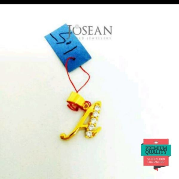 Terlaris Liontin emas asli kadar 875 model huruf a Keren