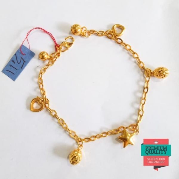 Murah Gelang fancy bandul bintang emas asli Keren