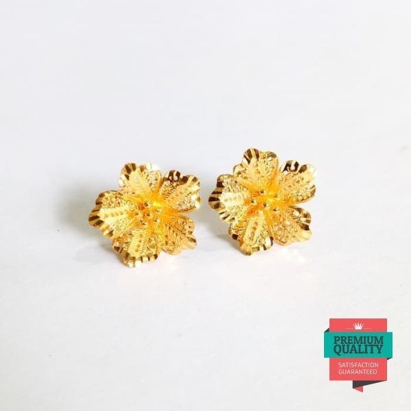 Murah Giwang Kendari Bunga Emas Asli kadar 875 Elegan