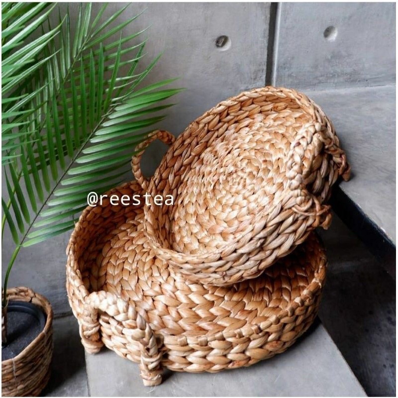 tray Bulat enceng gondok handel kepang