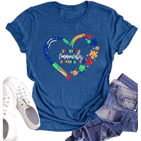 Kaos Kesadaran Autisme Wanita: Kaos Autisme yang Baik Kaos Dukungan Autisme Grafis Puzzle Atasan Pen