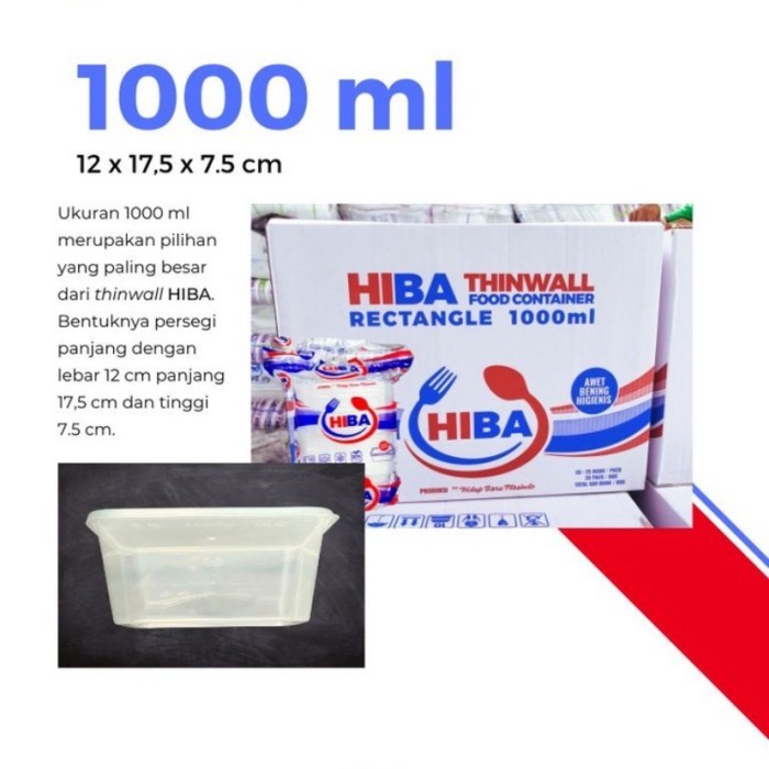 thinwall 1000ml rectangle hiba 1dus