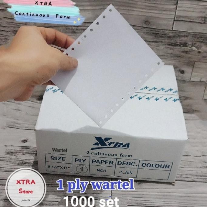 

NEW Kertas WARTEL 1ply Continuous Form 1/4 letter