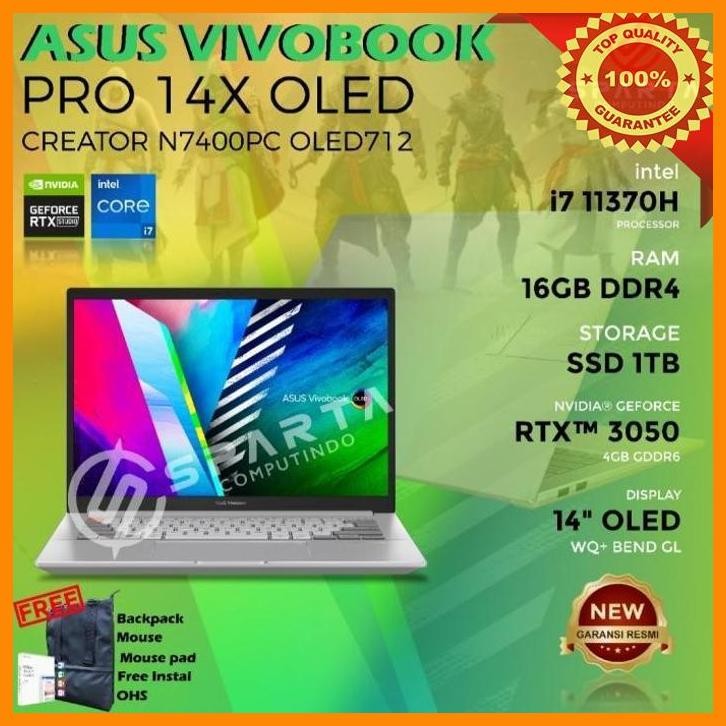 (CVS) LAPTOP ASUS VIVOBOOK PRO 14X OLED N7400PC CORE I7 GEN 11 SSD 1TB NEW