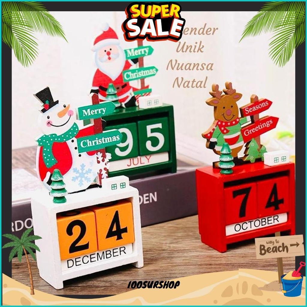 

Motif Natal Kalender Unik Nuansa Natal Bahan Kayu Tanpa Batas Kado Hadiah Christmas Sale