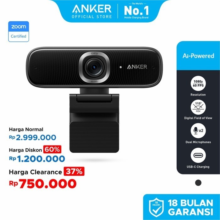 Cuci Gudang Webcam Anker Powerconf C300 - A3361 Terbaik