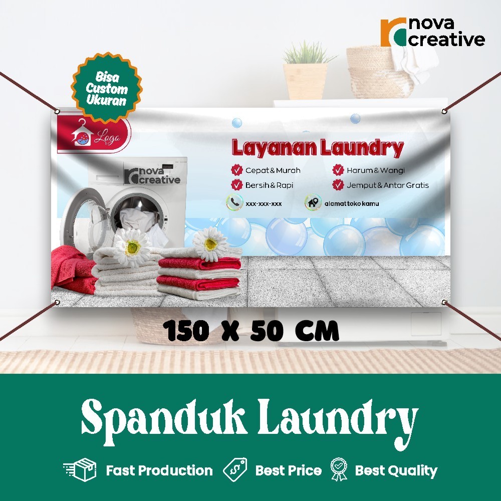 Banner Laundry Kiloan Spanduk Custom Gratis Desain
