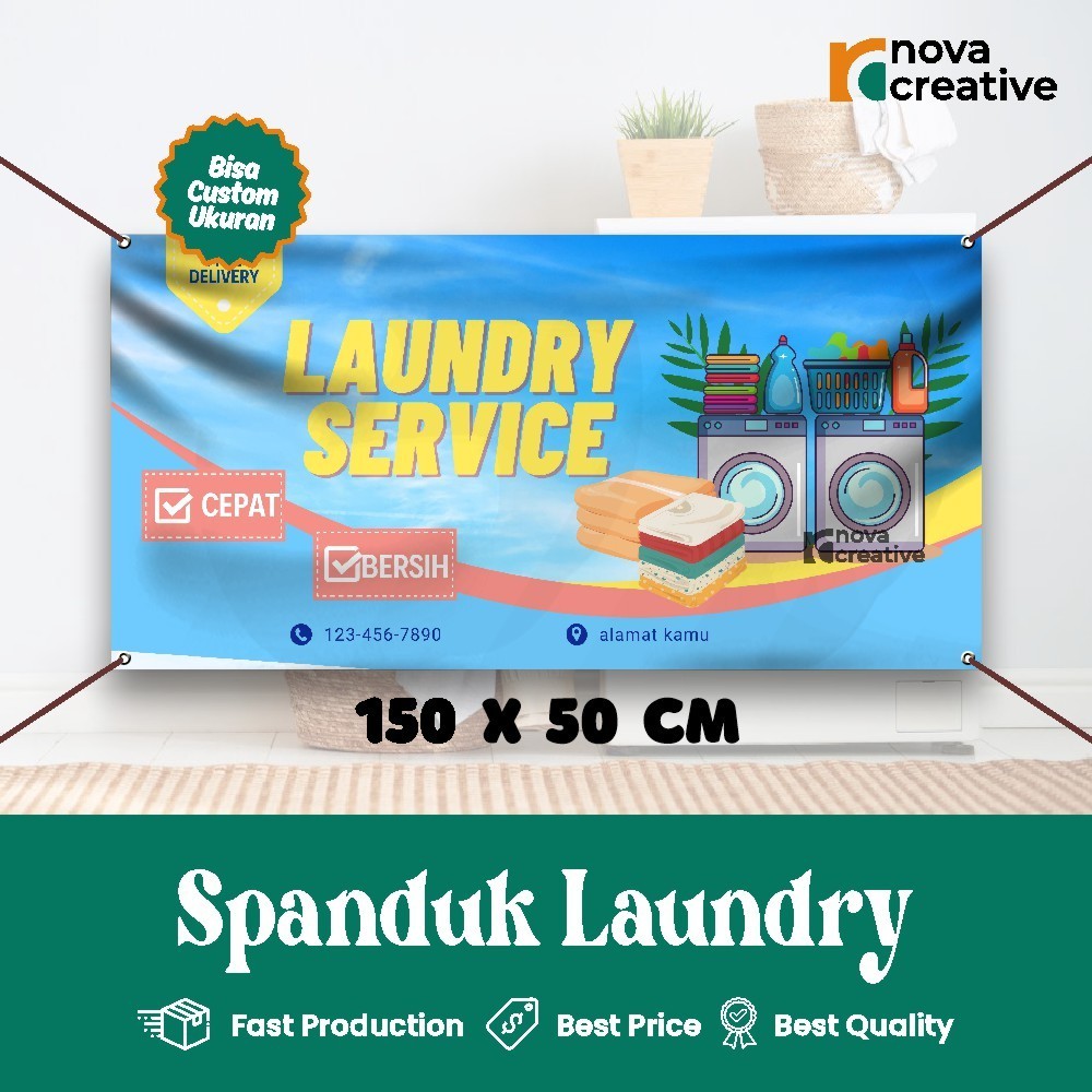 Jasa Cetak Spanduk Laundry Antar Jemput Spanduk Custom Free Desain