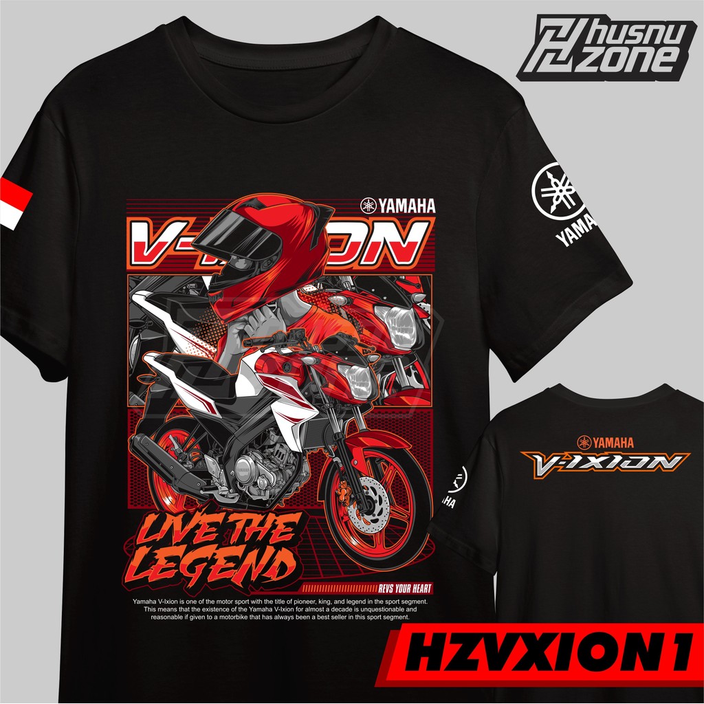 Kaos Baju Otomotif Motor Yamaha Vixion V-ixion Merah Putih