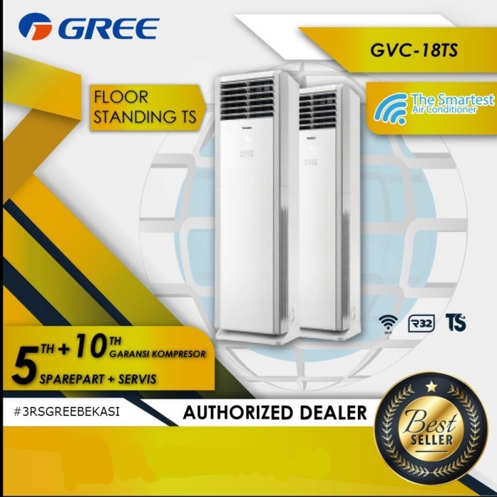 READY STOKKK AC FLOOR STANDING GREE 2 PK GVC 18 STS 18 STS GVC18 PORTABLE 10 Tahun