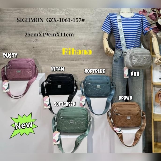 Tas Selempang Wanita Ori Sighmon Kanvas Bordir 6Sleting Sgh106