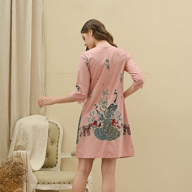 Dress Batik 252 BBB /Batik Wanita Modern /Dress Merah Imlek