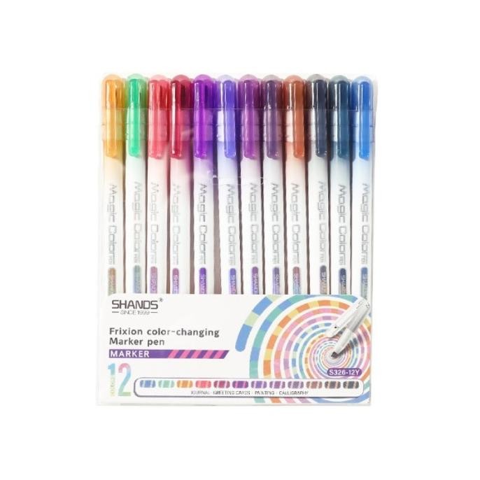 

BEBAS ONGKIR - Magic Frixion Color Changing Marker Pen Set 12pcs [CREATIV]